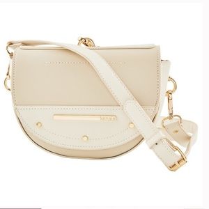 KENSIE Half Moon Crossbody Bag in Ecru